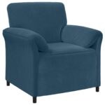 vidaXL 1-miestny gauč Modrá 88 x 83 x 95 cm Zamat – Obrázok 2
