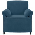 vidaXL 1-miestny gauč Modrá 88 x 83 x 95 cm Zamat – Obrázok 3