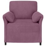vidaXL 1-miestny gauč Fialová 88 x 83 x 95 cm Zamat – Obrázok 3