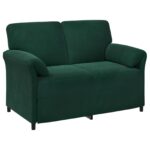 vidaXL 2-miestna pohovka Tmavozelená 138 x 83 x 95 cm Zamat – Obrázok 2