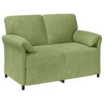 vidaXL 2-miestna pohovka Svetlo zelená 138 x 83 x 95 cm Zamat – Obrázok 2