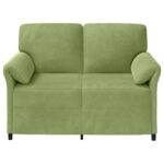 vidaXL 2-miestna pohovka Svetlo zelená 138 x 83 x 95 cm Zamat – Obrázok 3
