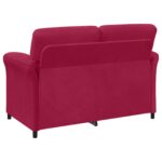 vidaXL 2-miestna pohovka Víno červené 138 x 83 x 95 cm Zamat – Obrázok 5