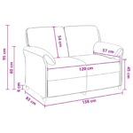 vidaXL 2-miestna pohovka Víno červené 138 x 83 x 95 cm Zamat – Obrázok 8