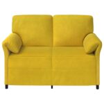 vidaXL 2-miestna pohovka Žltá 138 x 83 x 95 cm Zamat – Obrázok 3