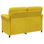 vidaXL 2-miestna pohovka Žltá 138 x 83 x 95 cm Zamat – Obrázok 5