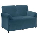 vidaXL 2-miestna pohovka Modrá 138 x 83 x 95 cm Zamat – Obrázok 2