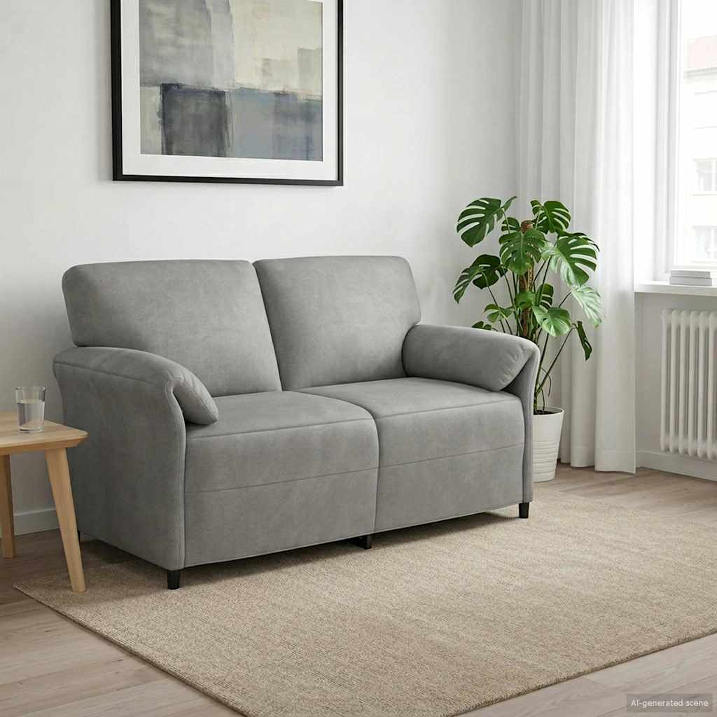 42033953_1.jpg vidaXL 2-miestna pohovka Svetlosivá 158 x 83 x 95 cm Zamat – Obrázok 1