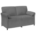 vidaXL 2-miestna pohovka Tmavosivá 158 x 83 x 95 cm Zamat – Obrázok 2