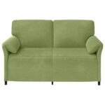 vidaXL 2-miestna pohovka Svetlo zelená 158 x 83 x 95 cm Zamat – Obrázok 3
