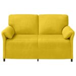 vidaXL 2-miestna pohovka Žltá 158 x 83 x 95 cm Zamat – Obrázok 3
