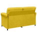 vidaXL 2-miestna pohovka Žltá 158 x 83 x 95 cm Zamat – Obrázok 5