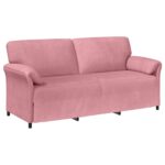 vidaXL 3-miestna pohovka Ružová 198 x 83 x 95 cm Zamat – Obrázok 2