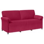 vidaXL 3-miestna pohovka Víno červené 198 x 83 x 95 cm Zamat – Obrázok 2