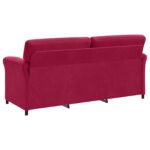 vidaXL 3-miestna pohovka Víno červené 198 x 83 x 95 cm Zamat – Obrázok 5