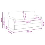 vidaXL 3-miestna pohovka Víno červené 198 x 83 x 95 cm Zamat – Obrázok 8