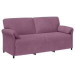 vidaXL 3-miestna pohovka Fialová 198 x 83 x 95 cm Zamat – Obrázok 2