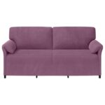 vidaXL 3-miestna pohovka Fialová 198 x 83 x 95 cm Zamat – Obrázok 3