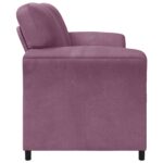 vidaXL 3-miestna pohovka Fialová 198 x 83 x 95 cm Zamat – Obrázok 4