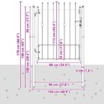vidaXL Brána do plotu HORST 100 x 125 cm Kov Čierna Zamykateľné – Obrázok 5