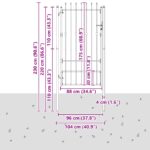 vidaXL Brána do plotu HORST 100 x 175 cm Kov Čierna Zamykateľné – Obrázok 5