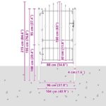 vidaXL Brána do plotu HORST 100 x 150 cm Kov Čierna Zamykateľné – Obrázok 5