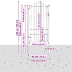 vidaXL Brána do plotu HORST 100 x 175 cm Kov Čierna Zamykateľné – Obrázok 5