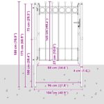 vidaXL Brána do plotu HORST 100 x 125 cm Kov Čierna Zamykateľné – Obrázok 5