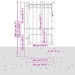 vidaXL Brána do plotu HORST 100 x 150 cm Kov Čierna Zamykateľné – Obrázok 5