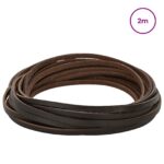 vidaXL Kožený remienok Tmavohnedá 200 x 0,4 cm Koža – Obrázok 2