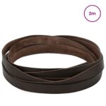 vidaXL Kožený remienok Tmavohnedá 200 x 2 cm Koža – Obrázok 2