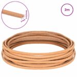 vidaXL Kožený remienok Svetlohnedá 200 x 0,3 cm Koža – Obrázok 8