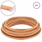 vidaXL Kožený remienok Svetlohnedá 200 x 0,6 cm Koža – Obrázok 8