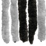 vidaXL Záves proti hmyzu z chenille Šedá a čierna 100 x 200 cm 100% PP – Obrázok 5