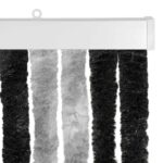 vidaXL Záves proti hmyzu z chenille Šedá a čierna 100 x 230 cm 100% PP – Obrázok 4