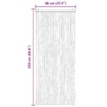 vidaXL Záves proti hmyzu z chenille Šedý a biely 90 x 220 cm 100% PP – Obrázok 6