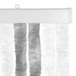 vidaXL Záves proti hmyzu z chenille Šedý a biely 118 x 220 cm 100% PP – Obrázok 4