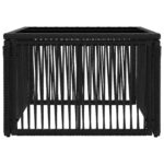 vidaXL Záhradný stôl Čierna 55 x 55 x 37 cm PE ratan a sklo – Obrázok 3