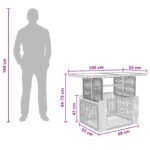 vidaXL Záhradný stôl Sivá 100 x 55 x 37 cm PE ratan a sklo – Obrázok 11