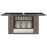 vidaXL Záhradný stôl Sivá 100 x 55 x 37 cm PE ratan a sklo – Obrázok 4