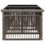 vidaXL Záhradný stôl Sivá 100 x 55 x 37 cm PE ratan a sklo – Obrázok 5