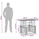 vidaXL Záhradný stôl Čierna a prírodná 100 x 55 x 37 cm – Obrázok 10
