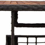 vidaXL Záhradný stôl Čierna a prírodná 100 x 55 x 37 cm – Obrázok 7