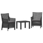 vidaXL Oddychová súprava s vankúšom 3 pcs Antracitová PP – Obrázok 2