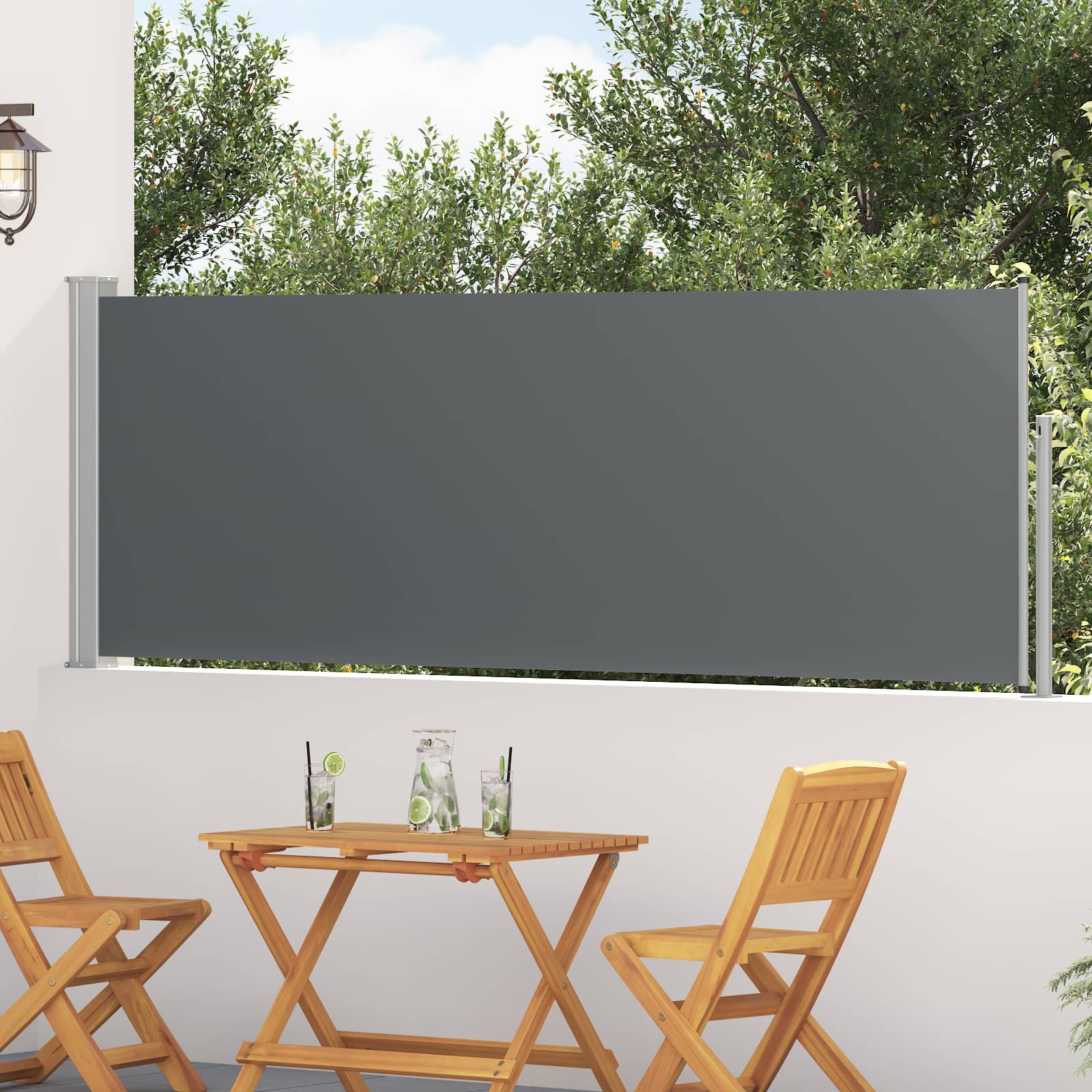 42035286_1.jpg vidaXL Retračná bočná markíza Antracitová 300 x 100 cm Polyester – Obrázok 1