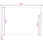 vidaXL Retračná bočná markíza Sivá 300 x 160 cm Polyester – Obrázok 8