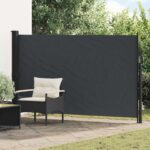 vidaXL Retračná bočná markíza Čierna 300 x 170 cm Polyester