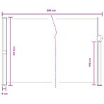 vidaXL Retračná bočná markíza Čierna 300 x 170 cm Polyester – Obrázok 8