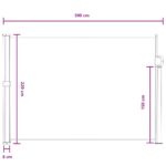 vidaXL Retračná bočná markíza Piesková 300 x 220 cm Polyester – Obrázok 8