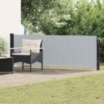 vidaXL Retračná bočná markíza Sivá 500 x 100 cm Polyester
